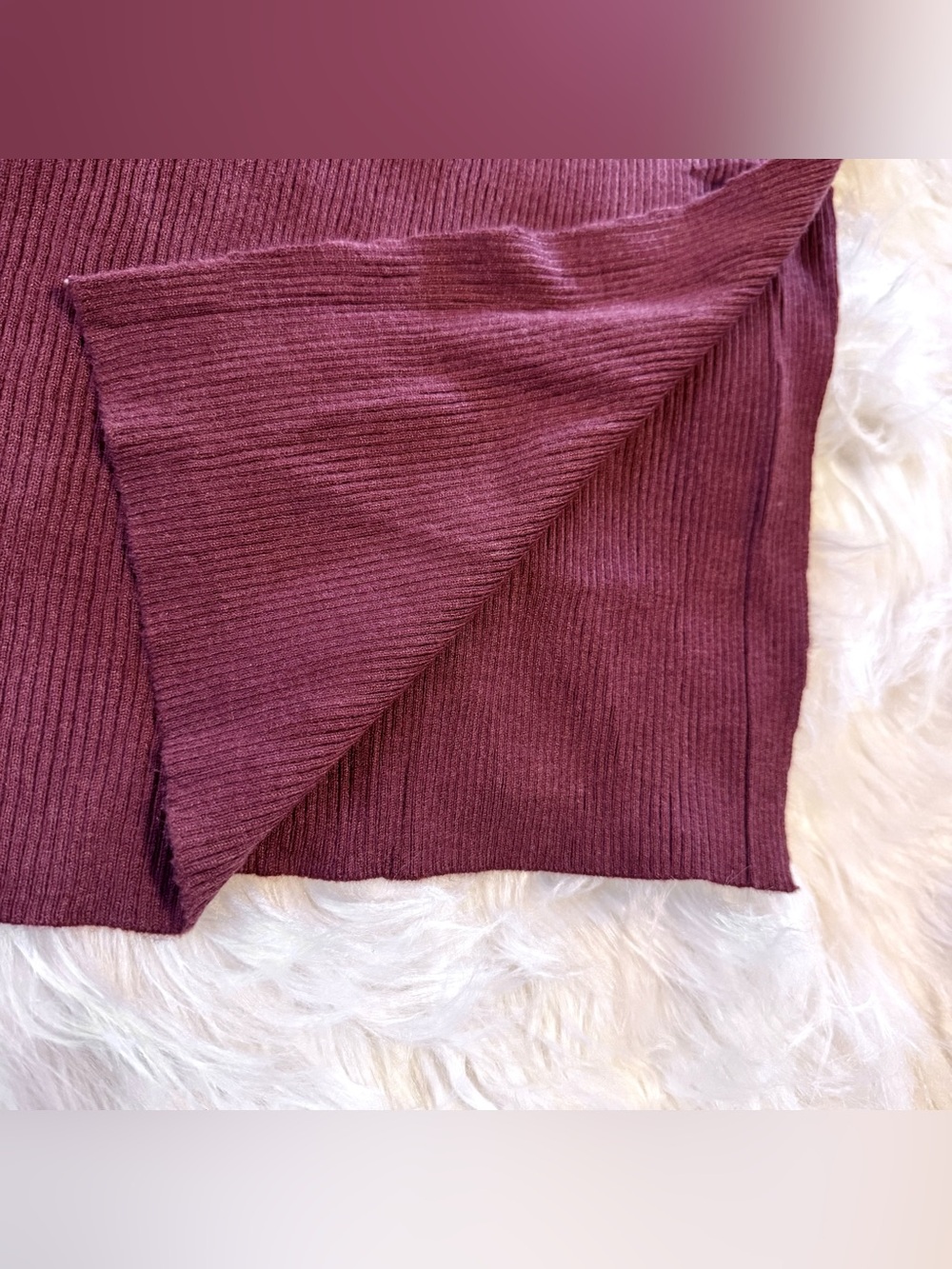 ZESICA Ribbed Knit Midi Sweater Dress Mauve Pink Side Slit Mock Neck NWT Small - Picture 4 of 11